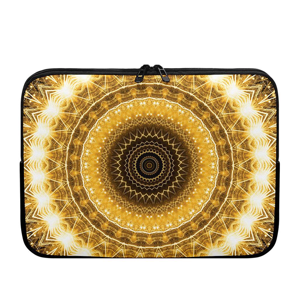 Gold Lights Kaleidoscope Print Laptop Sleeve