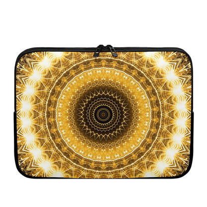 Gold Lights Kaleidoscope Print Laptop Sleeve