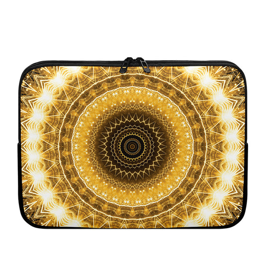 Gold Lights Kaleidoscope Print Laptop Sleeve