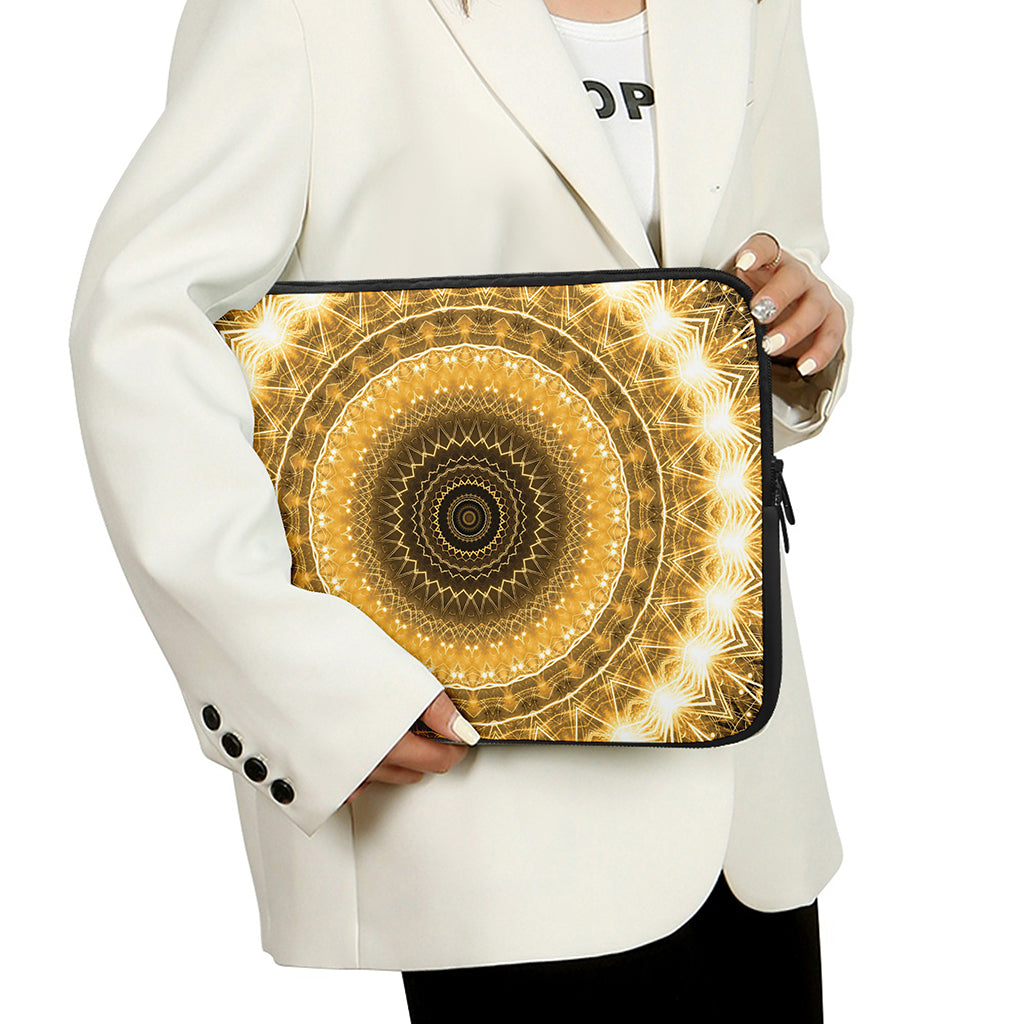 Gold Lights Kaleidoscope Print Laptop Sleeve