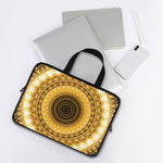 Gold Lights Kaleidoscope Print Laptop Sleeve With Handle