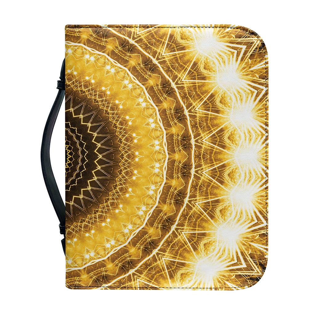 Gold Lights Kaleidoscope Print Leather Bible Cover