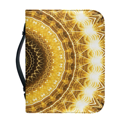 Gold Lights Kaleidoscope Print Leather Bible Cover