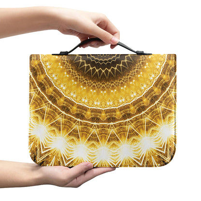 Gold Lights Kaleidoscope Print Leather Bible Cover