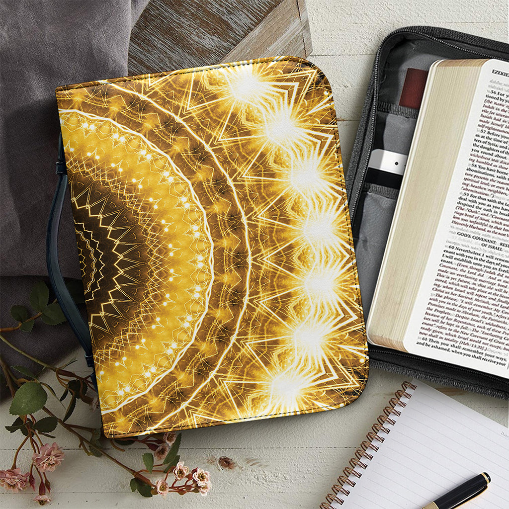 Gold Lights Kaleidoscope Print Leather Bible Cover