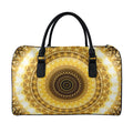Gold Lights Kaleidoscope Print Leather Duffel Bag