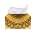 Gold Lights Kaleidoscope Print Leather Tissue Box Cover