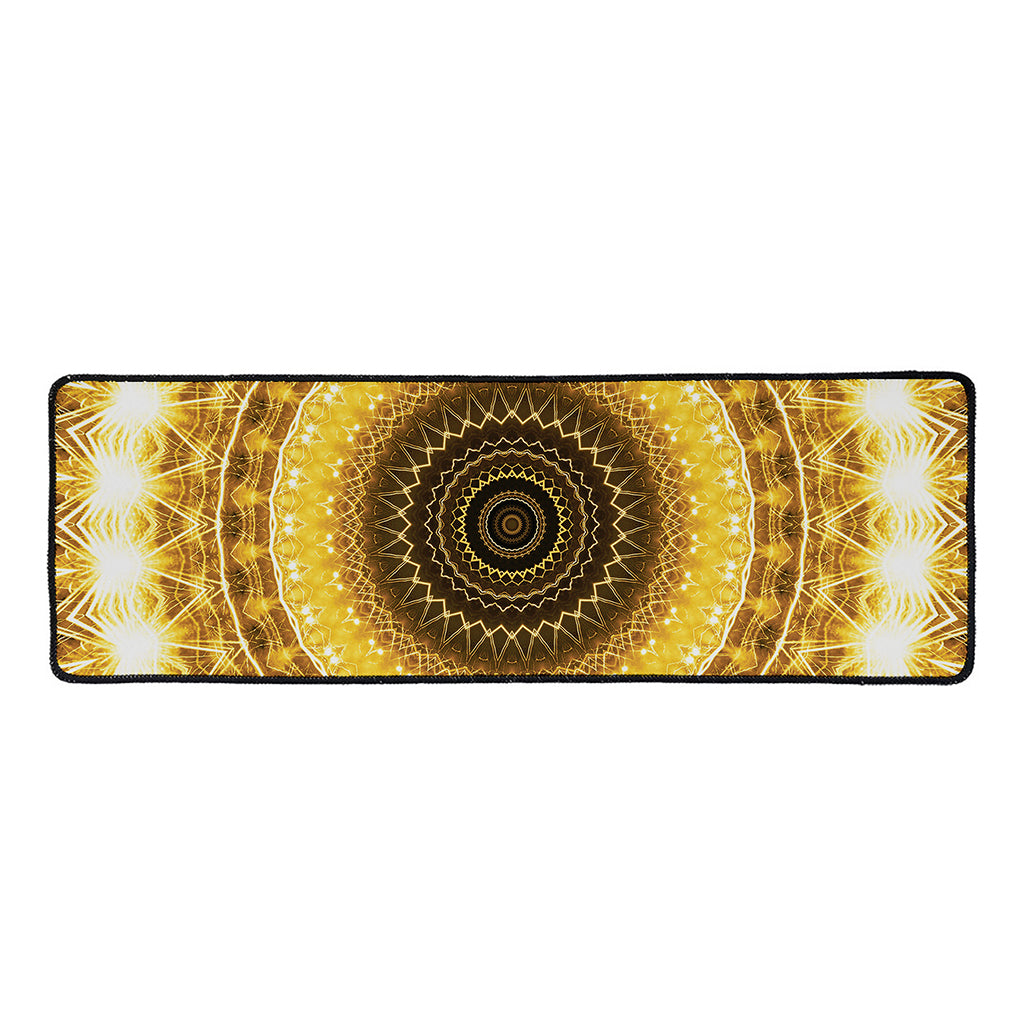 Gold Lights Kaleidoscope Print Long Kitchen Mat
