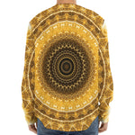 Gold Lights Kaleidoscope Print Long Sleeve Baseball Jersey