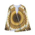 Gold Lights Kaleidoscope Print Long Sleeve Short Coat