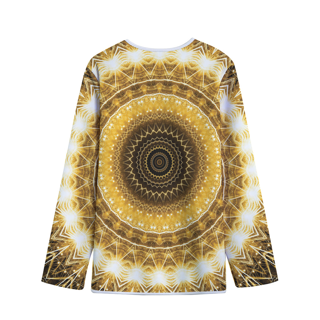Gold Lights Kaleidoscope Print Long Sleeve Short Coat