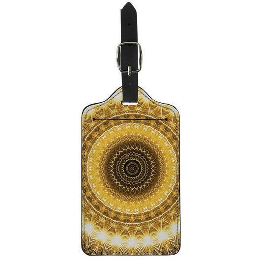 Gold Lights Kaleidoscope Print Luggage Tag