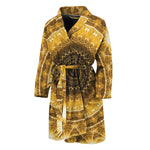 Gold Lights Kaleidoscope Print Men's Bathrobe
