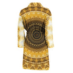 Gold Lights Kaleidoscope Print Men's Bathrobe