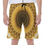 Gold Lights Kaleidoscope Print Men's Beach Shorts
