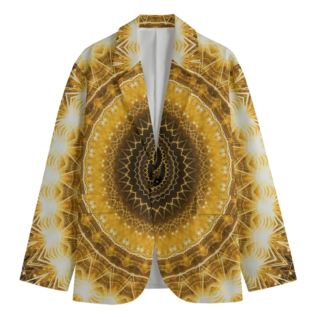 Gold Lights Kaleidoscope Print Men's Blazer