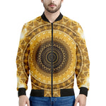 Gold Lights Kaleidoscope Print Men's Bomber Jacket