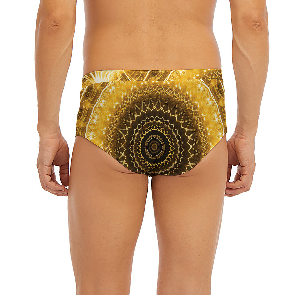 Gold Lights Kaleidoscope Print Men's Briefs