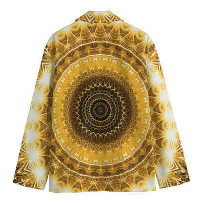 Gold Lights Kaleidoscope Print Men's Cotton Blazer