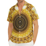 Gold Lights Kaleidoscope Print Men's Deep V-Neck Shirt
