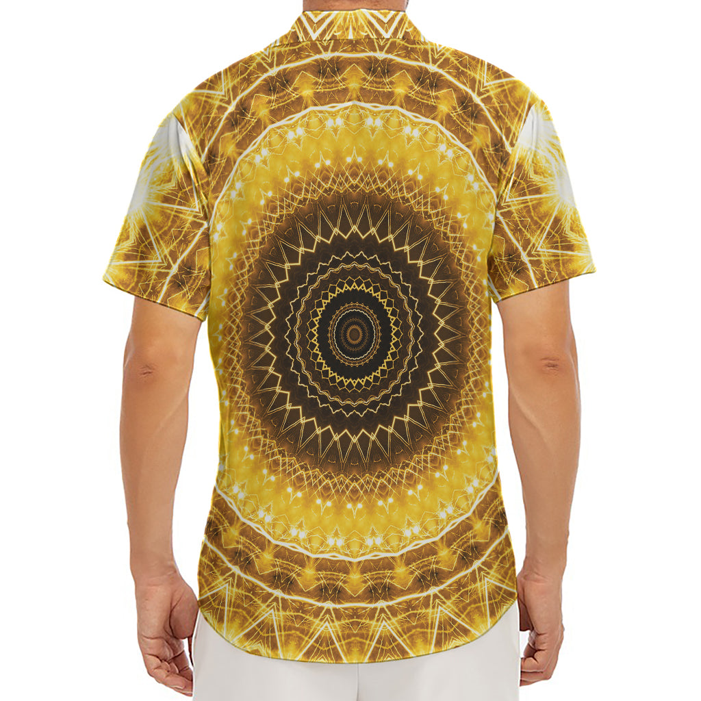 Gold Lights Kaleidoscope Print Men's Deep V-Neck Shirt