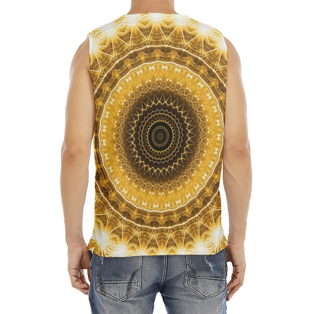 Gold Lights Kaleidoscope Print Men's Fitness Tank Top
