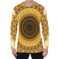 Gold Lights Kaleidoscope Print Men's Long Sleeve T-Shirt