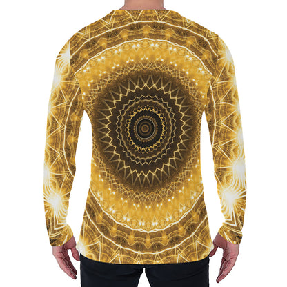 Gold Lights Kaleidoscope Print Men's Long Sleeve T-Shirt