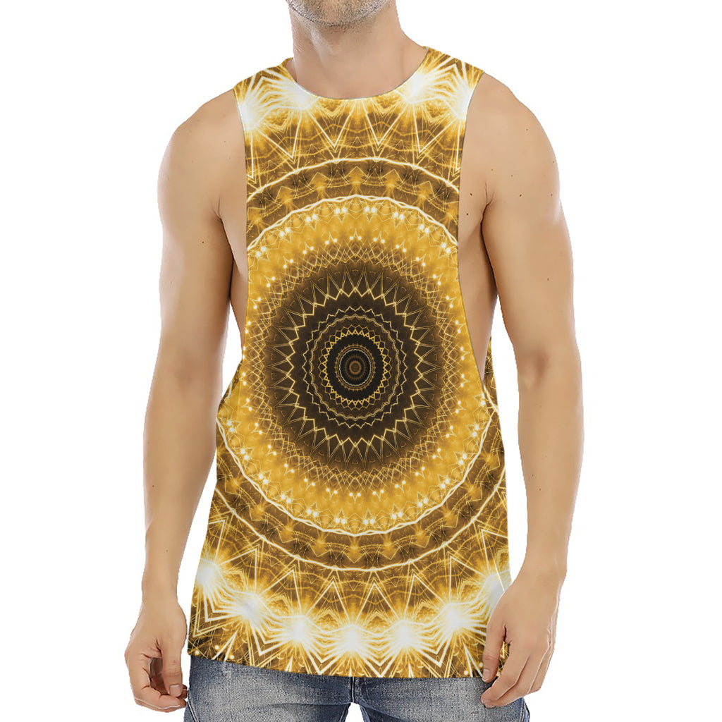 Gold Lights Kaleidoscope Print Men's Muscle Tank Top