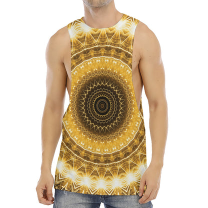 Gold Lights Kaleidoscope Print Men's Muscle Tank Top
