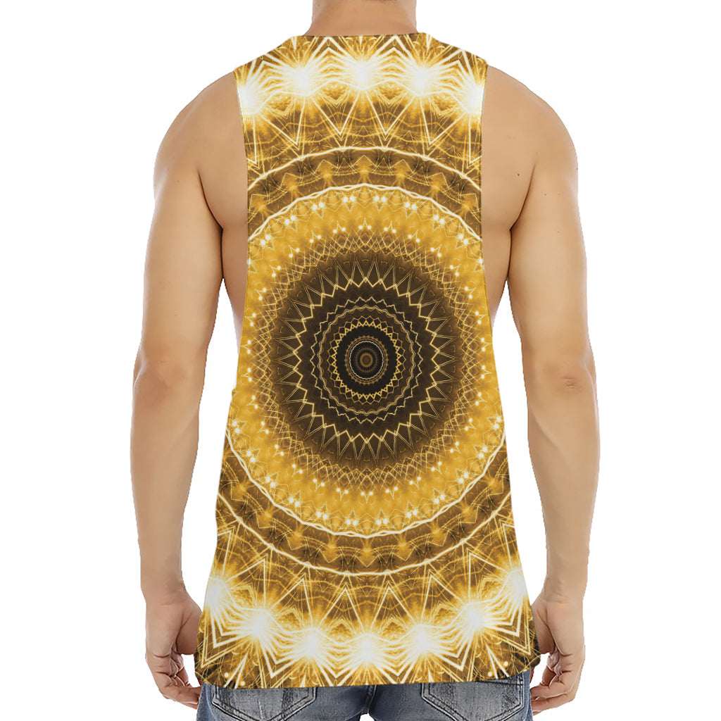 Gold Lights Kaleidoscope Print Men's Muscle Tank Top