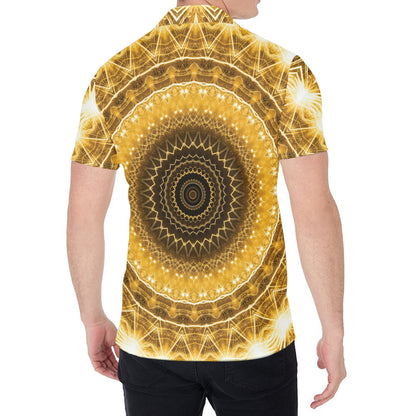 Gold Lights Kaleidoscope Print Men's Shirt