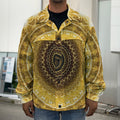 Gold Lights Kaleidoscope Print Men's Shirt Jacket