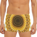 Gold Lights Kaleidoscope Print Men's Short Boxer Briefs