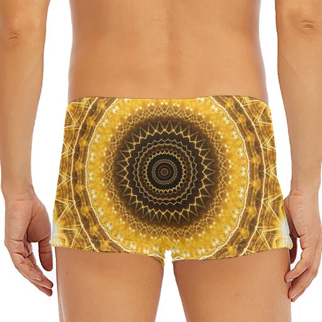 Gold Lights Kaleidoscope Print Men's Short Boxer Briefs