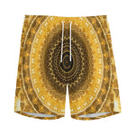 Gold Lights Kaleidoscope Print Men's Sports Shorts