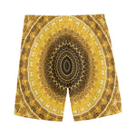 Gold Lights Kaleidoscope Print Men's Sports Shorts