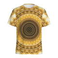 Gold Lights Kaleidoscope Print Men's Athletic T-Shirt