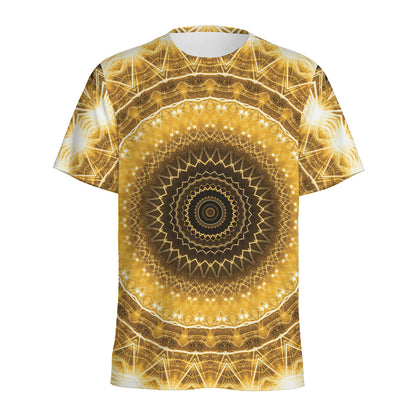 Gold Lights Kaleidoscope Print Men's Sports T-Shirt