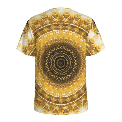 Gold Lights Kaleidoscope Print Men's Sports T-Shirt