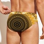 Gold Lights Kaleidoscope Print Men's Swim Briefs