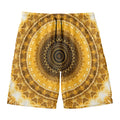 Gold Lights Kaleidoscope Print Men's Swim Trunks