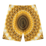 Gold Lights Kaleidoscope Print Men's Swim Trunks