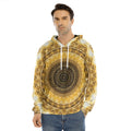 Gold Lights Kaleidoscope Print Men's Velvet Pullover Hoodie