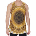 Gold Lights Kaleidoscope Print Men's Velvet Tank Top