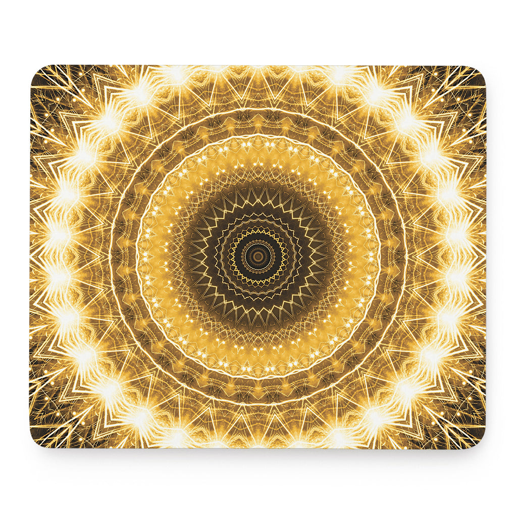Gold Lights Kaleidoscope Print Mouse Pad