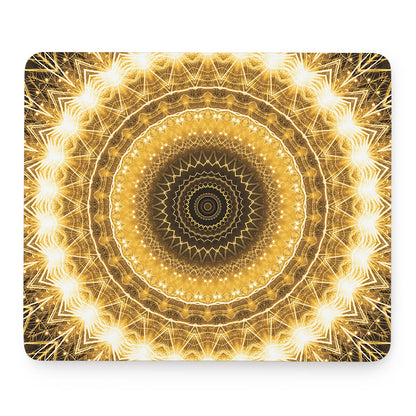 Gold Lights Kaleidoscope Print Mouse Pad