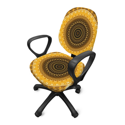 Gold Lights Kaleidoscope Print Office Chair Cover