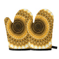 Gold Lights Kaleidoscope Print Oven Mitts