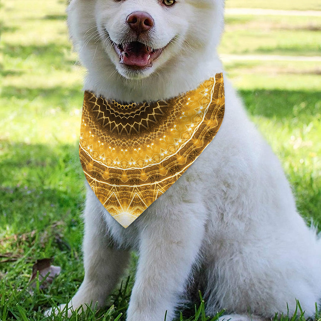Gold Lights Kaleidoscope Print Over The Collar Dog Bandana